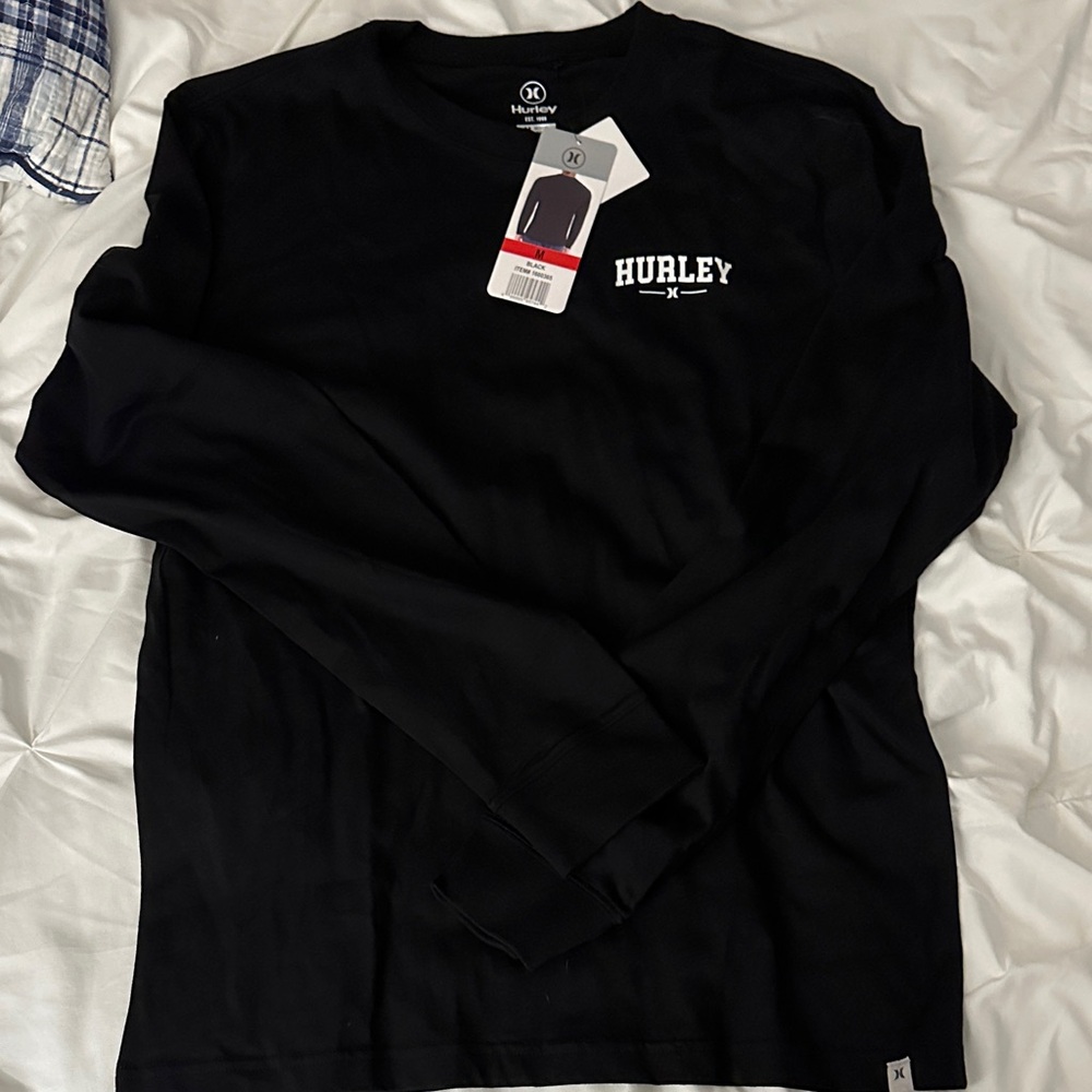 Hurley Black Logo Long Sleeve Tee